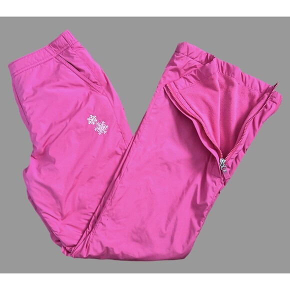 Gap Kids Girls Snow Pants Size 16 Pink Fleece Lined Insulated Ski Snowboard - Picture 7 of 9
